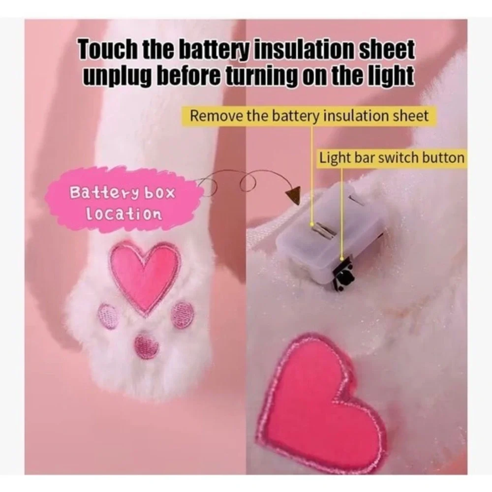 Bunny Hat with Movable Pop Up Ears Light Up